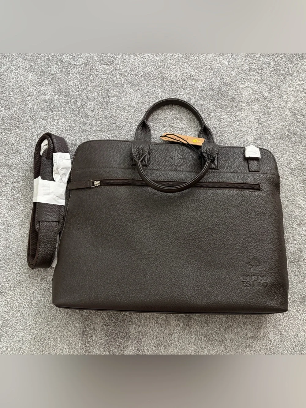 Dark Brown Leather Briefcase Bag for Men